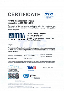PTPA Partner ISO 9001:2015